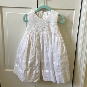 Strasburg smocked dress white